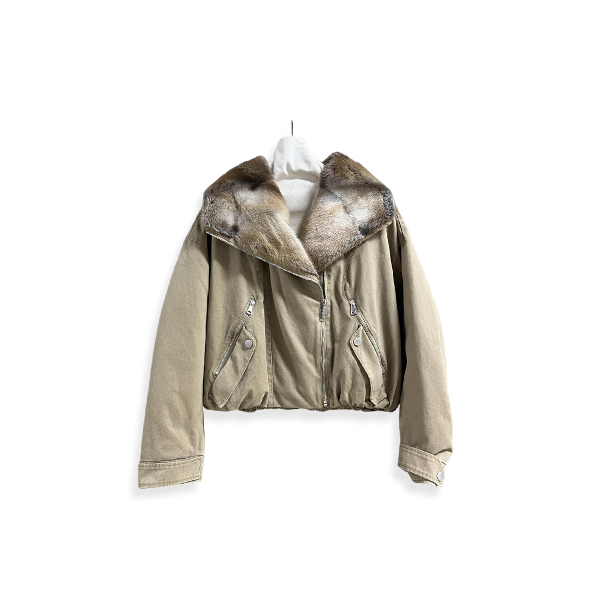 Pra*a women''s cropped fur parka with